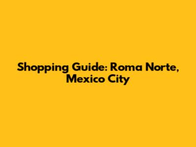 Shopping Guide: Roma Norte, Mexico City